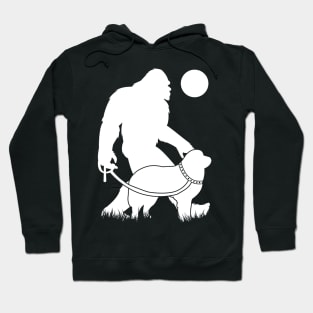 Bigfoot Walking Great Pyrenees Hoodie